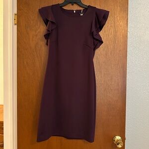 Tommy Hilfiger Plum Ruffle Sleeve Mini Dress